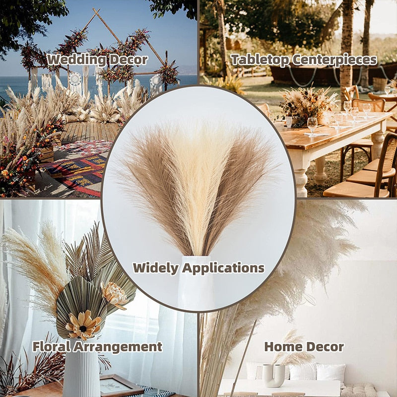 WhimsiFluff: The Enchanting 55CM Plush Pampas Grass Collection for Boho Bliss!